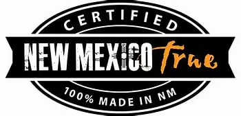 Certified New Mexico product label, 100% made in NM.