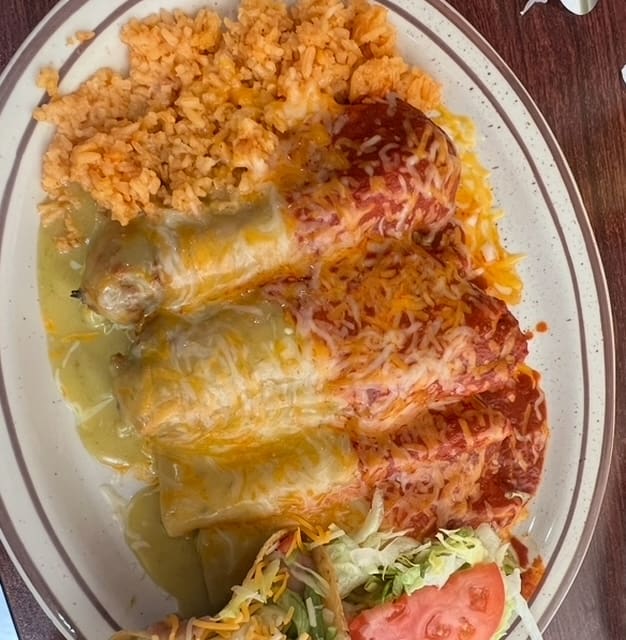 red and green chile christmas style