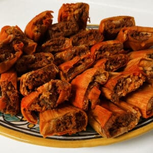 TAMALITOS - APPETIZER SIZE - Red Chile and Pork Tamales - 2 DOZEN, 2oz "COCKTAIL"