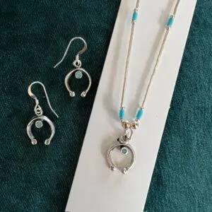 NAJA Sterling Silver and Turquoise Necklace and Earrings Set