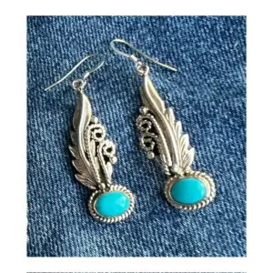 Fleur de Turquoise Sterling Silver Earrings