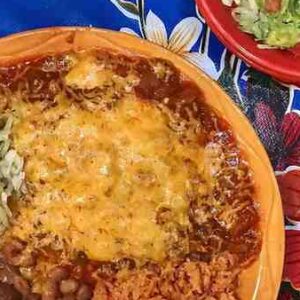RED CHILE CHEESE ENCHILADA CASSEROLE *CELEBRATION SIZE* MEATLESS - SERVES 8-10